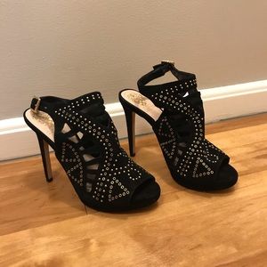 Black and Gold Studded Vince Camuto Heels
